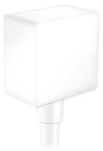 Hansgrohe FixFit přípojka hadice Square se zpětným ventilem, matná bílá 26455700