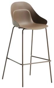 Kave Home Hnědá plastová barová židle Sanile 74 cm