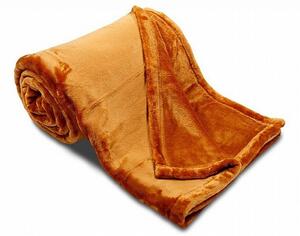 Deka z kolekce SLEEP WEEL. Přijemná deka z mikroflanelu v okrové barvě. Rozměr je 150x200 cm