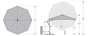 Slunečník DOPPLER Expert 350 cm výkyvný s boční tyčí antracit T840