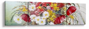 Obraz vázy s divokými květy (170x50 cm)