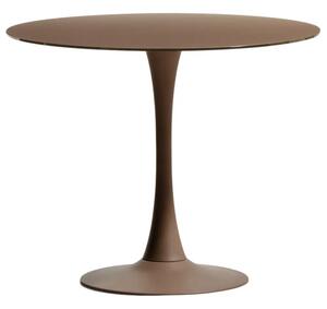 Kave Home Hnědý skleněný jídelní stůl Vedira Ø90 cm