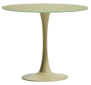 Kave Home Zelený skleněný jídelní stůl Vedira Ø90 cm