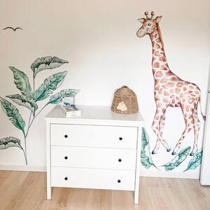 INSPIO-textilní přelepitelná samolepka - Dětské samolepky na zeď - Žirafa ze světa safari