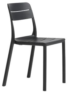 Nardi Tmavě šedá plastová zahradní židle Cassia