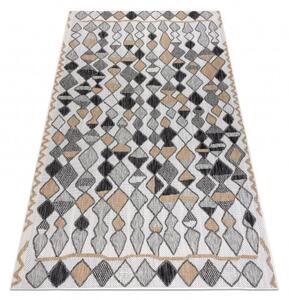 Kusový koberec Cooper Sisal Diamonds 22217 ecru/black – na ven i na doma 120x170 cm