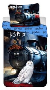 Dětské bavlněné povlečení s motivem z filmu Harry Potter laděné do modré barvy. Rozměr povlečení je 140x200, 70x90 cm