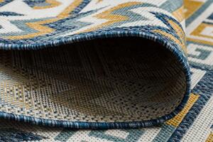 Kusový koberec Cooper Sisal Aztec 22218 ecru/navy – na ven i na doma 80x150 cm
