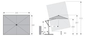 Slunečník DOPPLER Active výkyvný 350 x 260 cm antracit