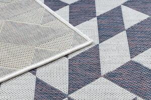 Kusový koberec Sion Sisal Triangles 22373 ecru/blue-pink – na ven i na doma 80x150 cm