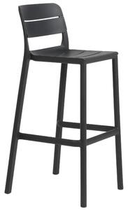 Nardi Tmavě šedá plastová barová židle Cassia 76 cm