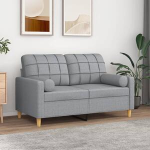 2místná pohovka s polštáři světle šedá 120 cm textil 3200774