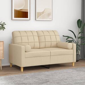 2místná pohovka s polštáři krémová 120 cm textil 3200776