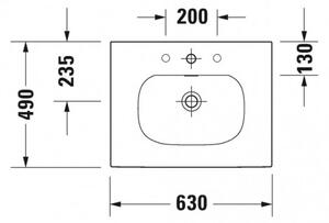 Duravit Viu - Umyvadlo do nábytku 630x490 mm, s přepadem, bílá 2344630000