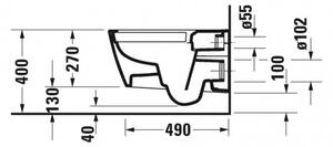 Duravit Viu - Závěsné WC, Rimless, bílá 2511090000