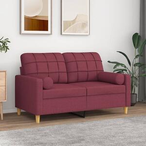 2místná pohovka s polštáři vínová 120 cm textil 3200780