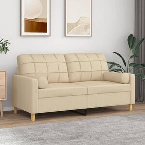 2místná pohovka s polštáři krémová 140 cm textil 3200784