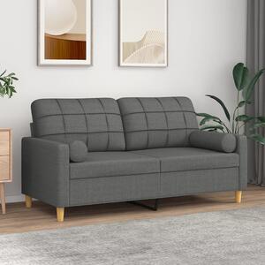 2místná pohovka s polštáři tmavě šedá 140 cm textil 3200783
