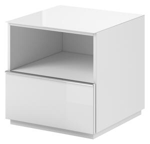 Komoda modulowa RTV se zásuvkou Helio 37 - Bílý / bílé sklo
