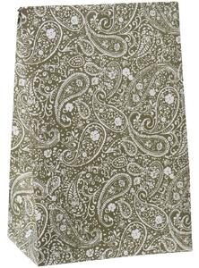 Papírový sáček Paisley Green 28,5 cm – set 5 ks