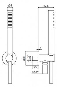 Ideal Standard Set 4 - Sprchový systém s podomítkovou pákovou baterií, komplet, černá matná IS Set 4