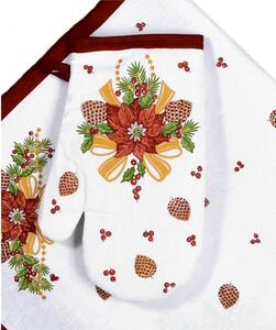 Krásná vánoční kuchyňská chňapka s motivem vánoční hvězdy v hnědé barvě. Bude dokonalým doplňkem každé kuchyně. Chňapky mají magnet