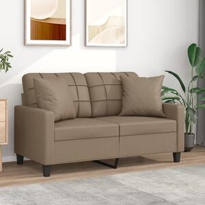 2místná pohovka s polštáři cappuccino 120 cm umělá kůže 3200802