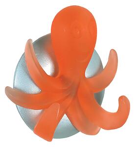 Spirella dětský háček OCTOPUS, chobotnice, oranžový, polyresin, samolepící, 60 x 65 mm