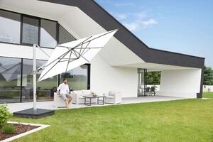 KNIRPS Pendel 320 x 320 cm - luxusní výkyvný zahradní slunečník s boční tyčí tmavě šedá