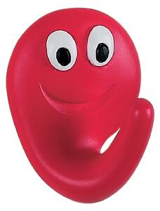 Spirella dětský háček SMILE, červený, polyresin, samolepící, 40 x 50 mm