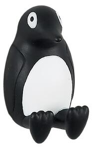 Spirella dětský háček PINGU, tučňák, černý-bílý, polyresin, samolepící, 40 x 65 mm