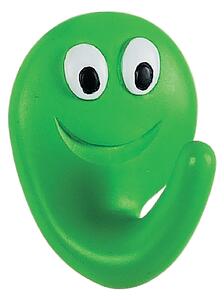 Spirella dětský háček SMILE, zelený, polyresin, samolepící, 40 x 50 mm