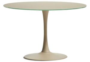 Kave Home Béžový skleněný jídelní stůl Vedira Ø120 cm