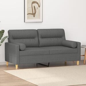 2místná pohovka s polštáři tmavě šedá 140 cm textil 3200822