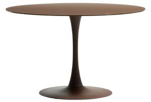 Kave Home Hnědý skleněný jídelní stůl Vedira Ø120 cm