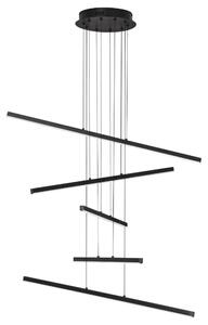 Nova Luce Černé kovové závěsné LED světlo Gratta 81 cm