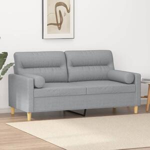 2místná pohovka s polštáři světle šedá 140 cm textil 3200821