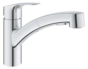 VIMA Dřezový set Grohe 5/C - Granitový dřez s odkapávací plochou 780x480 mm, šedá + Dřezová baterie Grohe Eurosmart