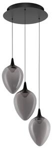 Nova Luce Kouřově šedé skleněné závěsné LED světlo Nali 35 cm