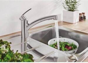 VIMA Dřezový set Grohe 5/C - Granitový dřez s odkapávací plochou 780x480 mm, šedá + Dřezová baterie Grohe Eurosmart