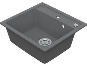 VIMA Dřezový set Grohe 1/C - Granitový dřez 530x500 mm, šedá + Dřezová baterie Grohe Bau Loop