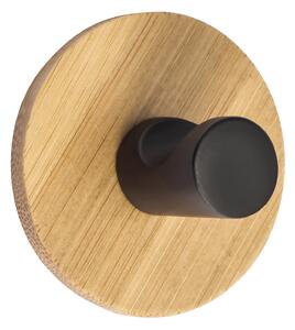 Spirella bambusové háčky na ručníky 2 ks ELSIE, matně černý, samolepící, průměr 50 x 31 mm