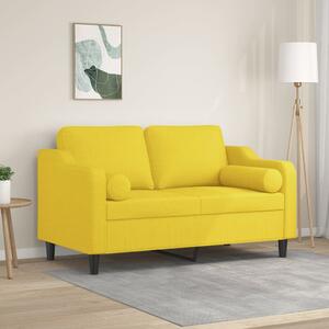 2místná pohovka s polštáři světle žlutá 120 cm textil 3200842