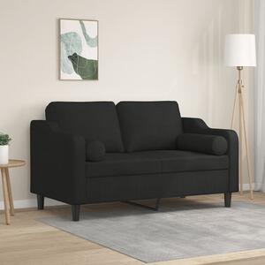 2místná pohovka s polštáři černá 120 cm textil 3200841