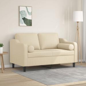 2místná pohovka s polštáři krémová 120 cm textil 3200839