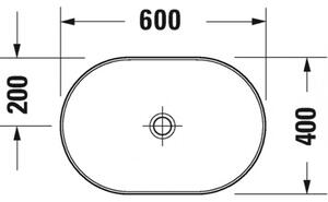 Duravit D-Neo - Umyvadlová mísa 600x400 mm, bez přepadu, bílá 2372600070