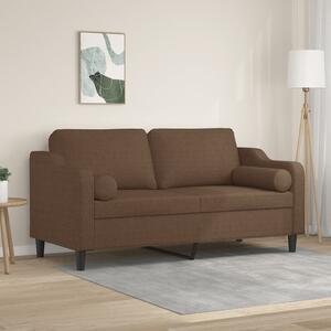 2místná pohovka s polštáři hnědá 140 cm textil 3200848