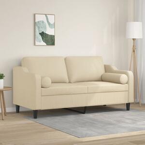 2místná pohovka s polštáři krémová 140 cm textil 3200847