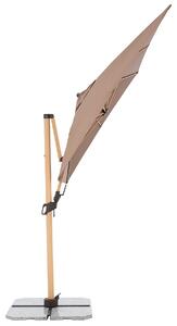 Doppler ALU WOOD 220 x 300 cm - výkyvný zahradní slunečník s boční tyčí greige