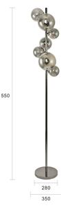 Brilagi - LED Stojací lampa MILLA 7xG9/3W/230V černý chrom/kouřová